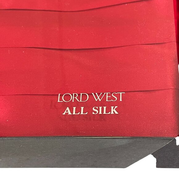 Lord West Red Silk Cummerbund Bow Tie Set Formal Tuxedo Wedding Prom Classic - Picture 2 of 7